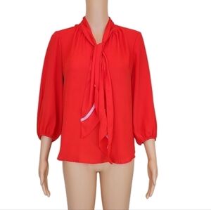New York & Company tie neckline 3/4 sleeve Blouse